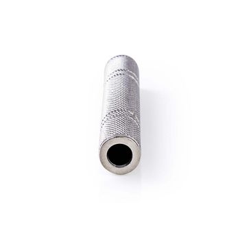 CAGP23949ME Mono-audioadapter | 6,35 mm female | 6,35 mm female | vernikkeld | recht | metaal | zilver | 10 stuk Product foto