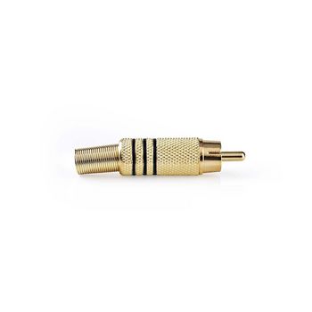 CAGP24900BK Rca-connector | recht | male | verguld | soldeer | diameter kabelinvoer: 7.0 mm | metaal | zwart | 1