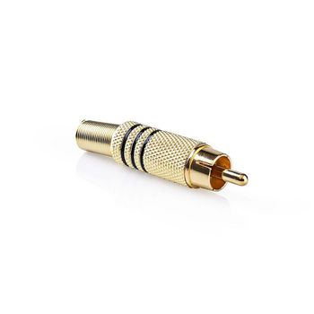 CAGP24900BK Rca-connector | recht | male | verguld | soldeer | diameter kabelinvoer: 7.0 mm | metaal | zwart | 1 Product foto