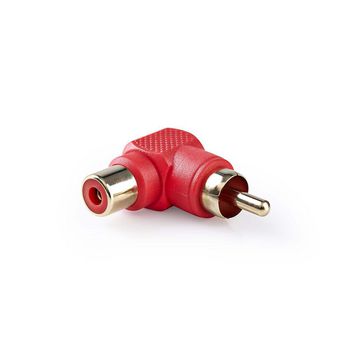 CAGP24920RD Mono-audioadapter | rca male | rca female | verguld | 90° gehoekt | abs | rood | 10 stuks | pol Product foto
