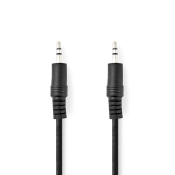 CAGT22000BK05 Stereo-audiokabel | 3,5 mm male | 3,5 mm male | vernikkeld | 0.50 m | rond | zwart | label