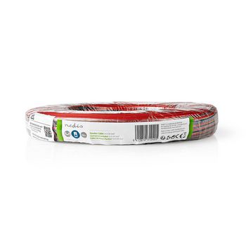 CAGW0350BK1000 Speaker-kabel | 2 x 0.35 mm² | cca | 100.0 m | rond | pvc | rood / zwart | folieverpakking  foto