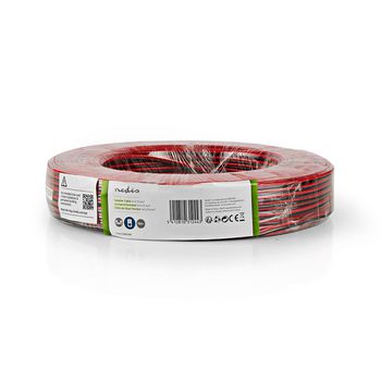 CAGW0750BK1000 Speaker-kabel | 2 x 0.75 mm² | cca | 100.0 m | rond | pvc | rood / zwart | folieverpakking  foto