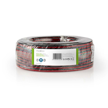 CAGW1500BK1000 Speaker-kabel | 2x 1.50 mm² | cca | 100.0 m | rond | pvc | rood / zwart | folieverpakking  foto