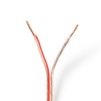 CAGW1500TR250 Speaker-kabel | 2 x 1.50 mm² | cca | 25.0 m | rond | pvc | transparant | folieverpakking