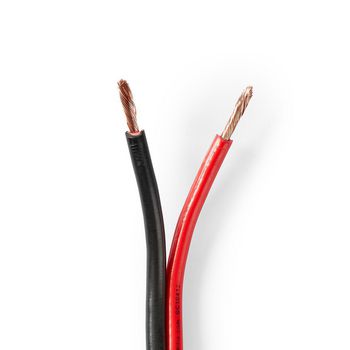 CAGW2500BK250 Speaker-kabel | 2x 2.50 mm² | cca | 25.0 m | rond | pvc | rood / zwart | folieverpakking