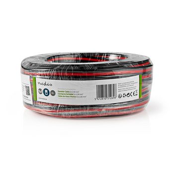 CAGW2500BK250 Speaker-kabel | 2x 2.50 mm² | cca | 25.0 m | rond | pvc | rood / zwart | folieverpakking  foto