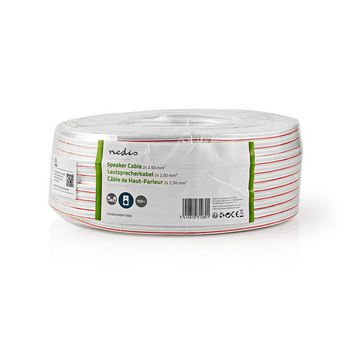CAGW2500WT1000 Speaker-kabel | 2 x 2.50 mm² | cca | 100.0 m | rond | pvc | wit | folieverpakking  foto