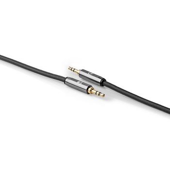 CATB22000GY10 Stereo-audiokabel | 3,5 mm male | 3,5 mm male | verguld | 1.00 m | rond | antraciet / gun metal grij Product foto