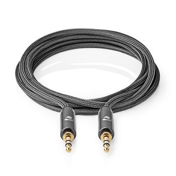 CATB22000GY20 Stereo-audiokabel | 3,5 mm male | 3,5 mm male | verguld | 2.00 m | rond | grijs / gun metal grijs |  Product foto