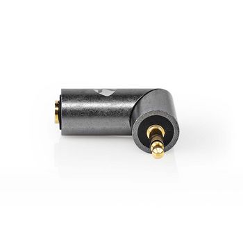 CATB22975GY Stereo-audioadapter | 3,5 mm male | 3,5 mm female | verguld | recht | metaal | goud / gun metal grij Product foto