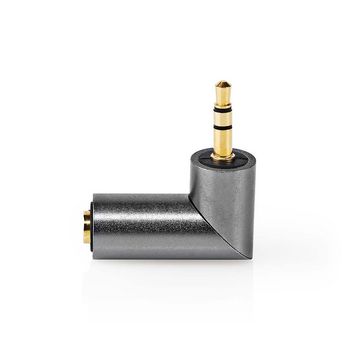 CATB22975GY Stereo-audioadapter | 3,5 mm male | 3,5 mm female | verguld | recht | metaal | goud / gun metal grij Product foto