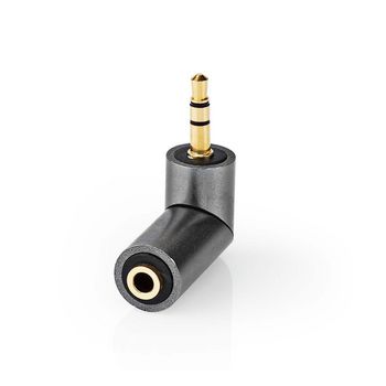 CATB22975GY Stereo-audioadapter | 3,5 mm male | 3,5 mm female | verguld | recht | metaal | goud / gun metal grij Product foto