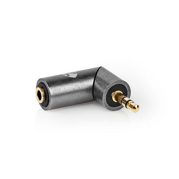 CATB22975GY Stereo-audioadapter | 3,5 mm male | 3,5 mm female | verguld | recht | metaal | goud / gun metal grij Product foto