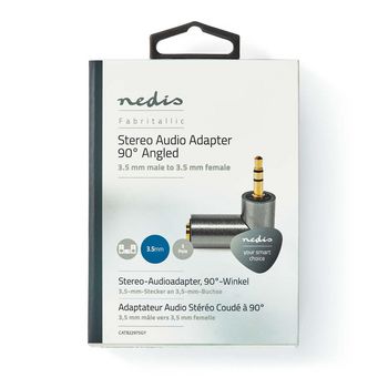 CATB22975GY Stereo-audioadapter | 3,5 mm male | 3,5 mm female | verguld | recht | metaal | goud / gun metal grij  foto