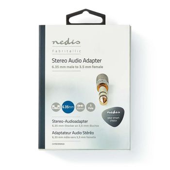CATB23930GD Stereo-audioadapter | 6,35 mm male | 3,5 mm female | verguld | recht | aluminium | goud / metaal | 1  foto