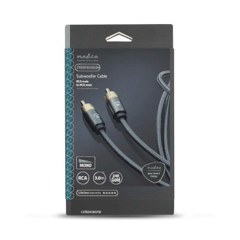 CATB24100GY30 Subwoofer-kabel | rca male | rca male | verguld | 3.00 m | rond | 4.5 mm | antraciet / gun metal gri  foto