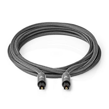 CATB25000GY10 Optische audiokabel | toslink male | toslink male | 1.00 m | rond | katoen | gun metal grijs | cover Product foto