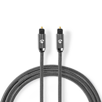 CATB25000GY50 Optische audiokabel | toslink male | toslink male | 5.00 m | rond | gevlochten | gun metal grijs | c