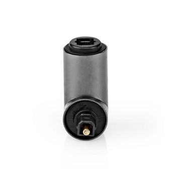 CATB25920GY Toslink-adapter | toslink female | toslink male | 90° gehoekt | aluminium | gun metal grijs | 1 Product foto