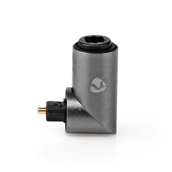 CATB25920GY Toslink-adapter | toslink female | toslink male | 90° gehoekt | aluminium | gun metal grijs | 1 Product foto