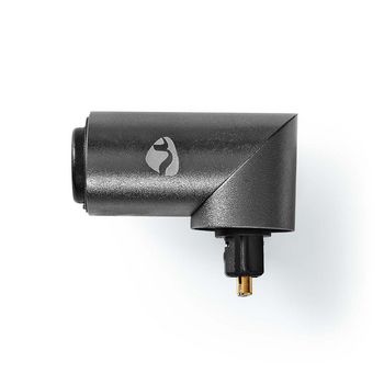 CATB25920GY Toslink-adapter | toslink female | toslink male | 90° gehoekt | aluminium | gun metal grijs | 1 Product foto