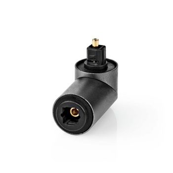 CATB25920GY Toslink-adapter | toslink female | toslink male | 90° gehoekt | aluminium | gun metal grijs | 1 Product foto