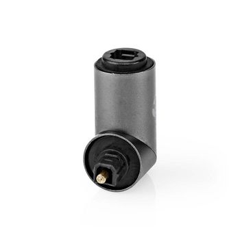 CATB25920GY Toslink-adapter | toslink female | toslink male | 90° gehoekt | aluminium | gun metal grijs | 1 Product foto