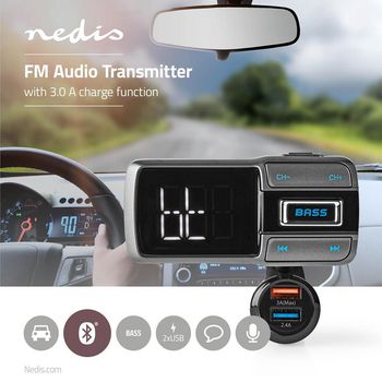 CATR101BK Fm-audiotransmitter voor auto | zwanenhals | handsfree bellen | 2.0 \