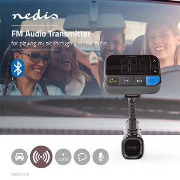 CATR102BK Fm-audiotransmitter voor auto | zwanenhals | handsfree bellen | 1.5 \