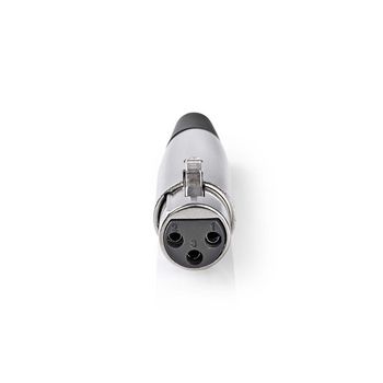 CAVC15902ME Xlr-connector | recht | female | vernikkeld | solderen | diameter kabelinvoer: 7.0 mm | metaal | zil Product foto