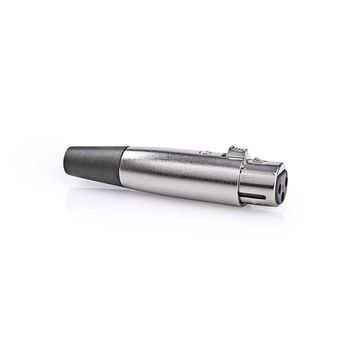 CAVC15902ME Xlr-connector | recht | female | vernikkeld | solderen | diameter kabelinvoer: 7.0 mm | metaal | zil Product foto