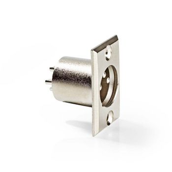 CAVC15910ME Xlr-connector | recht | male | vernikkeld | chassis | diameter kabelinvoer: 7.0 mm | metaal | zilver Product foto