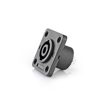 CAVC16902BK Speaker-connector | recht | female | vernikkeld | soldeer | abs | zwart | 25 stuks | polybag