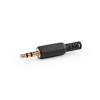 CAVC22900BKG 3,5 mm audioconnector | recht | male | verguld | solderen | diameter kabelinvoer: 4.0 mm | polyvinyl Product foto