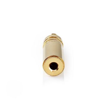 CAVC22910GD 3,5 mm audioconnector | recht | female | verguld | solderen | diameter kabelinvoer: 3.8 mm | metaal  Product foto