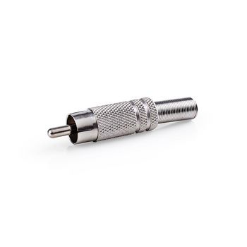 CAVC24901ME Rca-connector | recht | male | vernikkeld | soldeer | diameter kabelinvoer: 6.5 mm | metaal | zilver Product foto