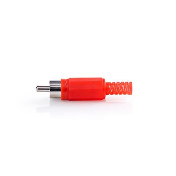 CAVC24905RD Rca-connector | recht | male | vernikkeld | soldeer | diameter kabelinvoer: 4.8 mm | polyvinylchlori