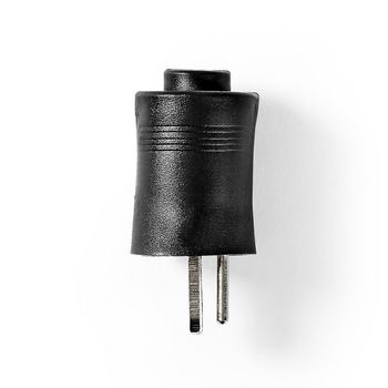 CAVC26920BK Speaker-connector | recht | male | vernikkeld | soldeer | diameter kabelinvoer: 2.0 mm | abs | zwart