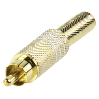 CC-011L Connector rca male metaal goud/wit
