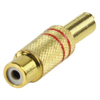 CC-108R Connector rca female metaal goud/rood