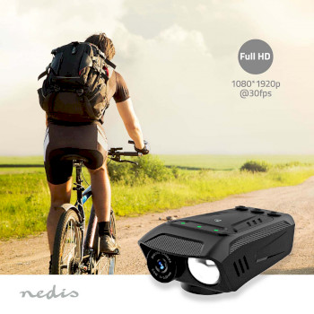 CCAM100BK Fietscamera | 1080p@30fps | 2 mpixel | 600 min | 70 ° | 300 min | mounts inbegrepen | zwart Product foto