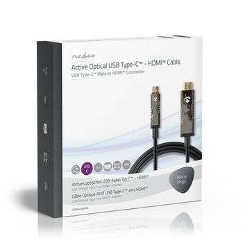 CCBG6410BK100 Actieve optische usb-kabel | usb-c™ male | hdmi™ connector | 18 gbps | 10.0 m | rond | p Verpakking foto
