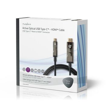 CCBG6410BK200 Actieve optische usb-kabel | usb-c™ male | hdmi™ connector | 18 gbps | 20.0 m | rond | p Verpakking foto