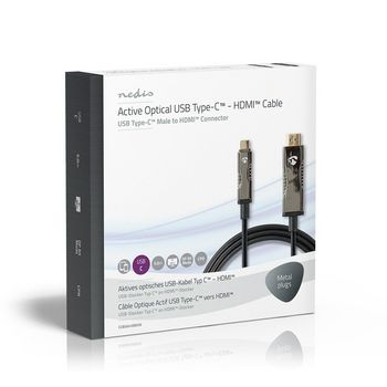 CCBG6410BK50 Actieve optische usb-kabel | usb-c™ male | hdmi™ connector | 18 gbps | 5.00 m | rond | p Verpakking foto