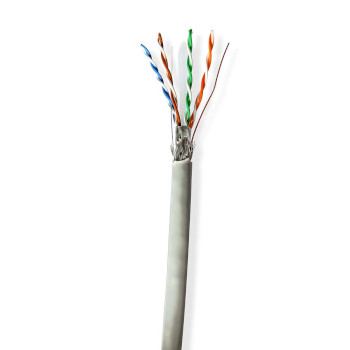 CCBG8524GY100S Netwerk kabel rol | cat6 | solid | sf/utp | cca | 100.0 m | binnenshuis | rond | pvc | grijs | trekd