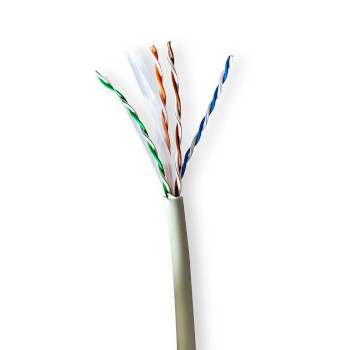 CCBG8525GY100 Netwerk kabel rol | cat6 | stranded | u/utp | koper | 100.0 m | binnenshuis | rond | lszh | grijs | 