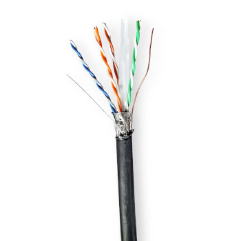 CCBG8598BK305S Netwerk kabel rol | cat6 | solid | s/ftp | koper | 305.0 m | buitenshuis | rond | pe | zwart | trekd