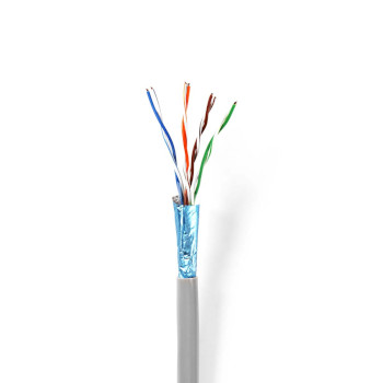 CCBGFTP5GY100S Netwerk kabel rol | cat5e | solid | f/utp | koper | 100.0 m | binnenshuis | rond | pvc | grijs | gif Product foto