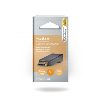 CCBW37915AT Displayport-adapter | displayport male | hdmi™ output | 4k@30hz | verguld | recht | rond | abs Verpakking foto